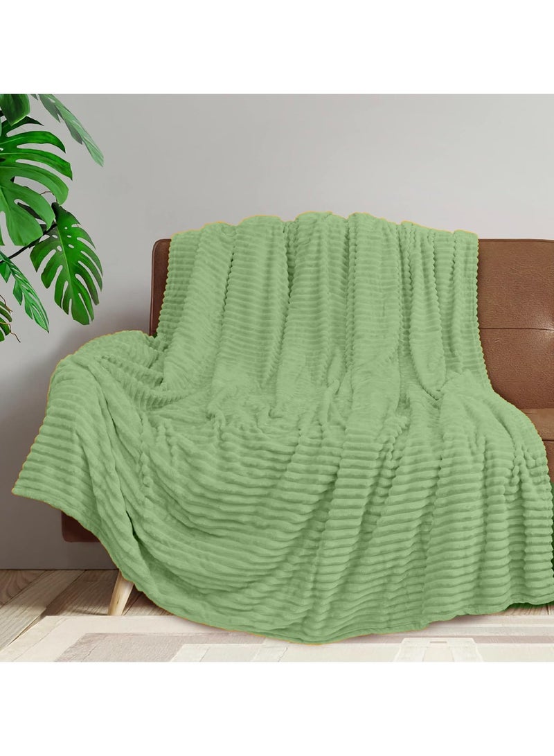 T G H Striped Flannel Fleece Blanket Plush Throw Blanket Super Soft Blanket King Size(220x240) For Bed and Sofas Luxurious Warm and Comfortable - Image 3