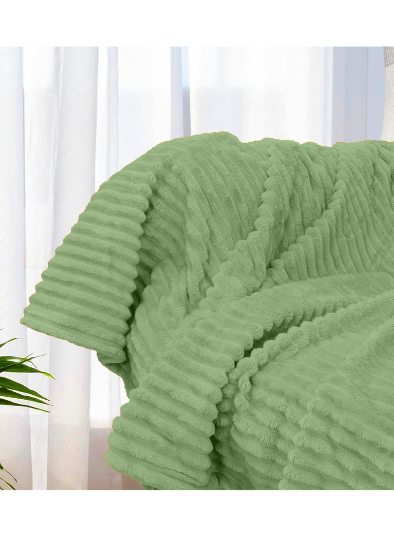 T G H Striped Flannel Fleece Blanket Plush Throw Blanket Super Soft Blanket King Size(220x240) For Bed and Sofas Luxurious Warm and Comfortable - Image 2