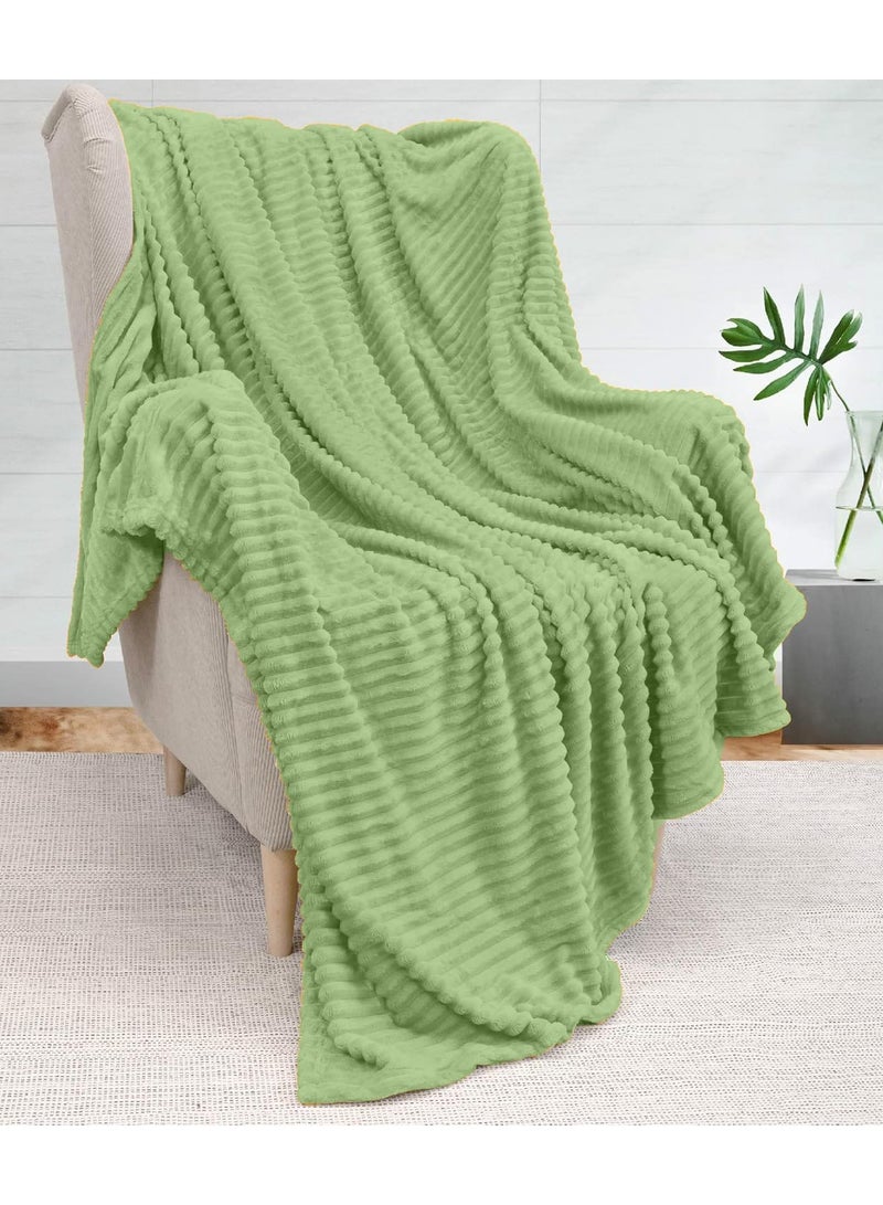 T G H Striped Flannel Fleece Blanket Plush Throw Blanket Super Soft Blanket King Size(220x240) For Bed and Sofas Luxurious Warm and Comfortable - Image 4