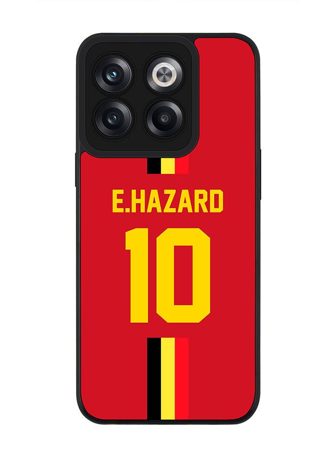 Stylizedd Rugged Black edge case for OnePlus 10T Slim fit Soft Case Flexible Rubber Edges Anti Drop TPU Gel Thin Cover - Football Team - Belgium Player Name - E.Hazard - Image 1