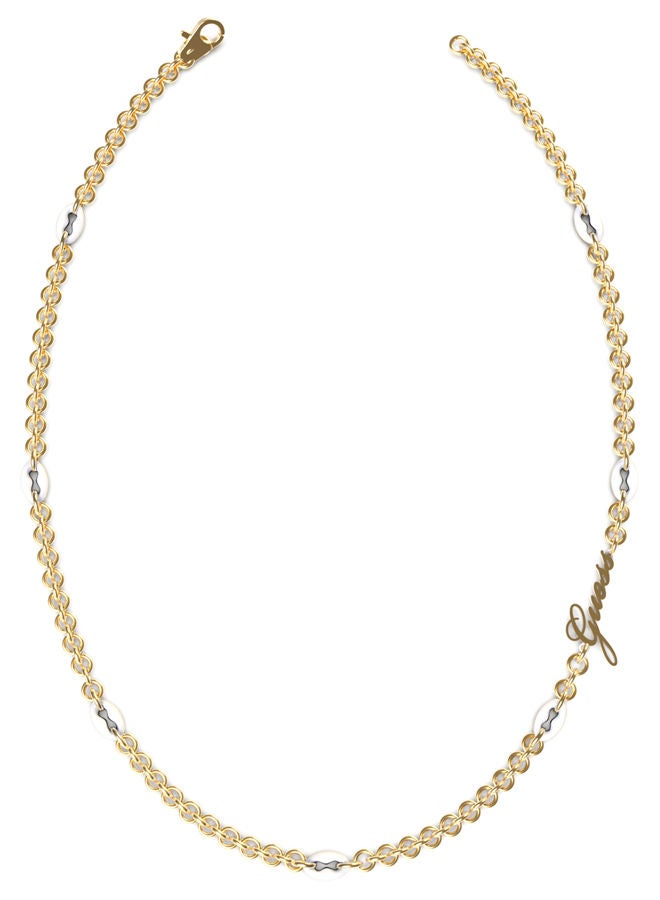 GUESS White Multi Charms Necklace