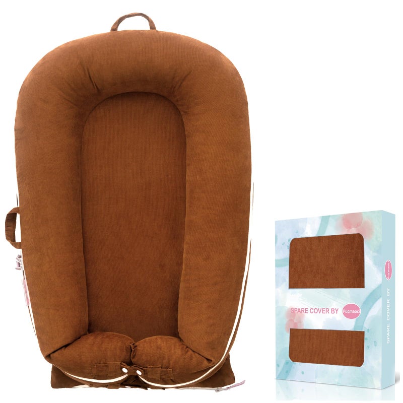 Pucmaoci Corduroy Baby Lounger Cover for Dockatot Deluxe 100 Cotton Hypoallergenic Newborn Premium Quality Spare CoverCover Only Brown