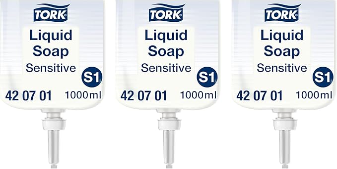Tork Sensitive Liquid Soap S1 Dermatologically Tested 6 x 1000ml 420701 - Image 1