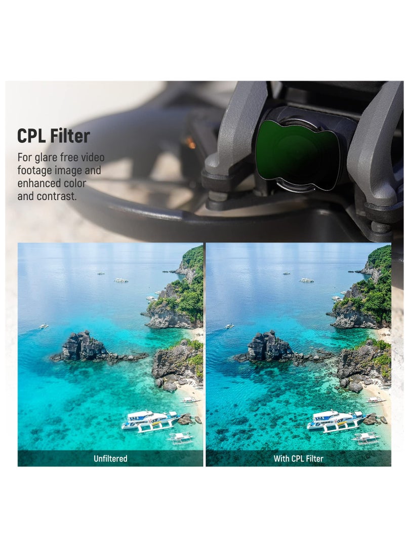 Magnetic ND/CPL Filter Set for DJI Avata Pro Mini FPV Drone - Includes ND8, ND16, CPL Filters & Magnetic Adapter, Aluminum Alloy Frame, Multi-Layer Coated HD Neutral Density (3PCS) - Image 3