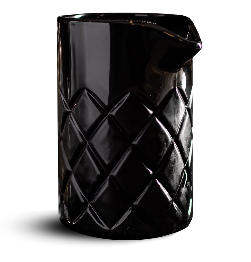 Amehla Cocktail Mixing Glass  Black Bar Mixer Pitcher Thick and Weighted for Stirred Cocktails 17ounce  500ml