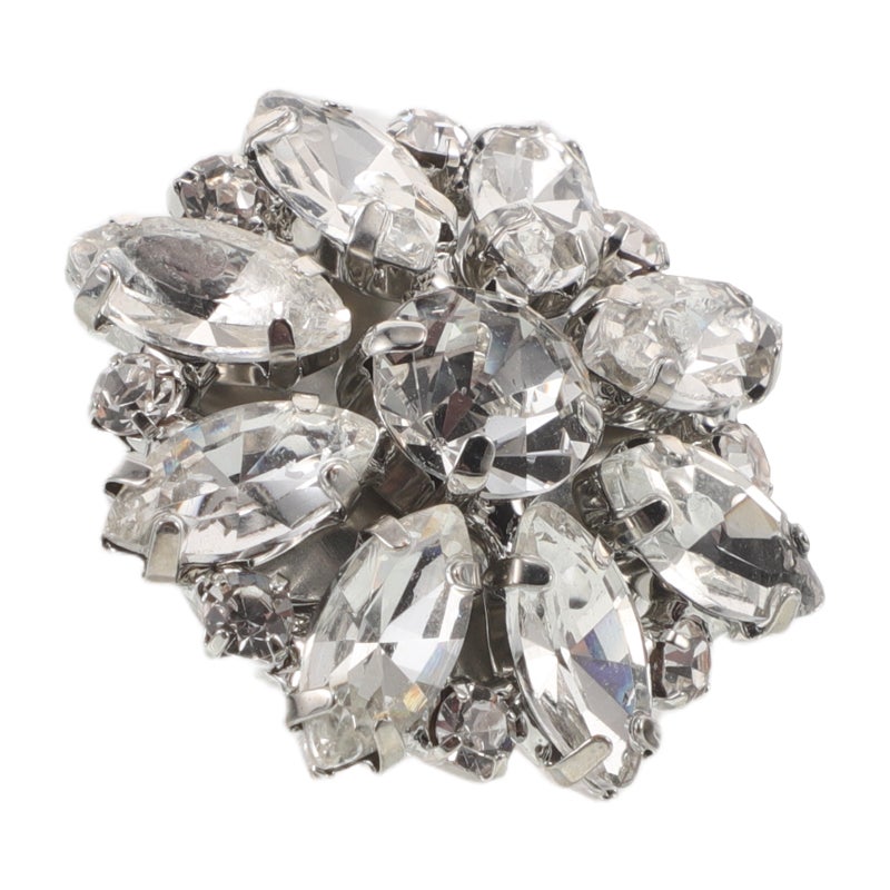 Elegant White Rhinestone Button Covers for Shirt Clip on No Sew Business and Formal Accessories - Image 4