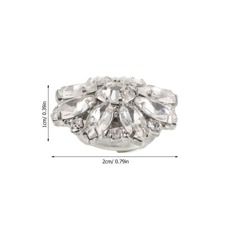 Elegant White Rhinestone Button Covers for Shirt Clip on No Sew Business and Formal Accessories - Image 2