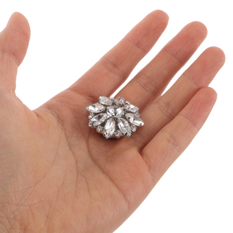 Elegant White Rhinestone Button Covers for Shirt Clip on No Sew Business and Formal Accessories - Image 3