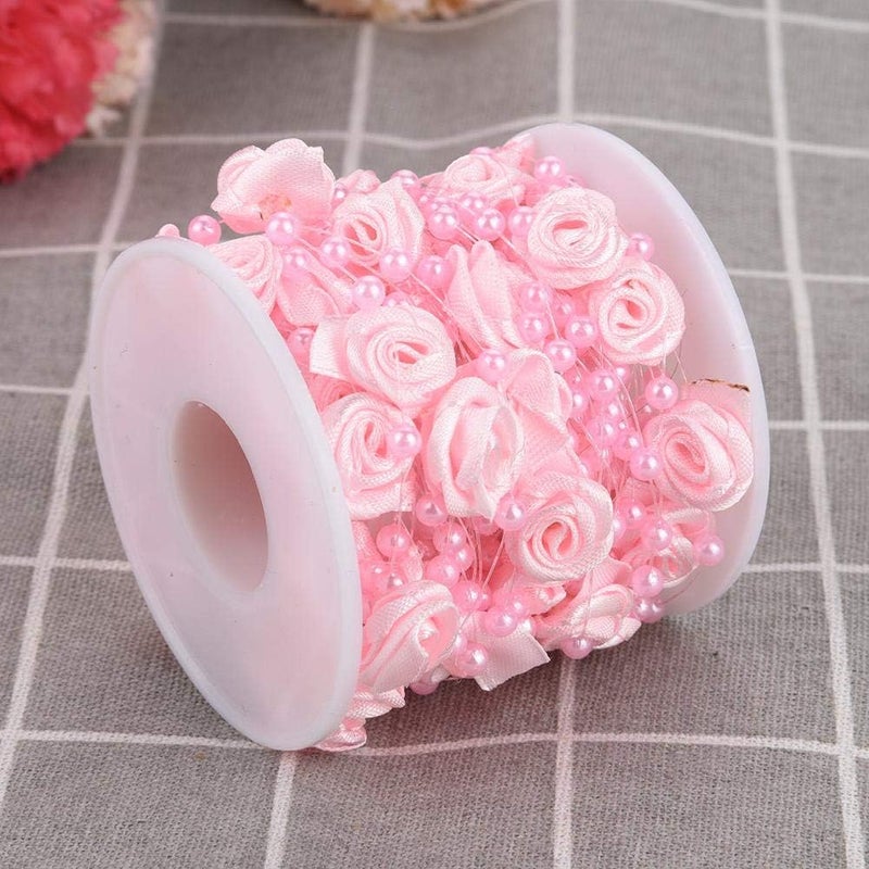 klarako 10m/roll Rose Pearl String Beads Rose Artificial Pearl Wire Beads Pearl Garland for Wedding Party Crafts Decoration() - Image 3