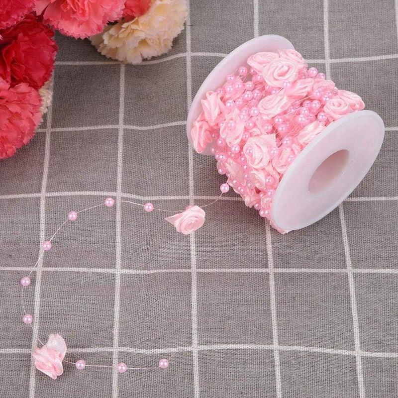 klarako 10m/roll Rose Pearl String Beads Rose Artificial Pearl Wire Beads Pearl Garland for Wedding Party Crafts Decoration() - Image 4