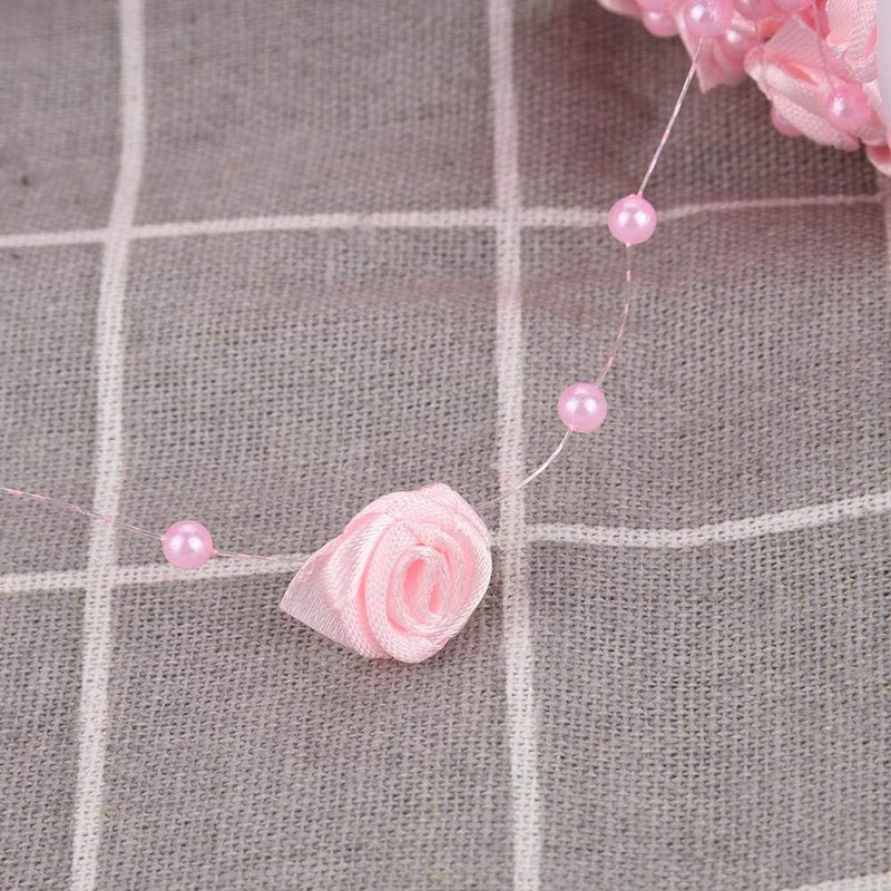 klarako 10m/roll Rose Pearl String Beads Rose Artificial Pearl Wire Beads Pearl Garland for Wedding Party Crafts Decoration() - Image 5