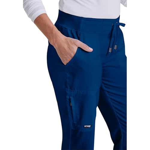 BARCO Grey s Anatomy Classic Mia Scrub Pant for Women Indigo, 6-Pocket Low-Rise Straight Leg Bottoms with Natural Stretch, Soil Release Fabric, and Super-Soft Finish XS, Regular Fit - Image 5