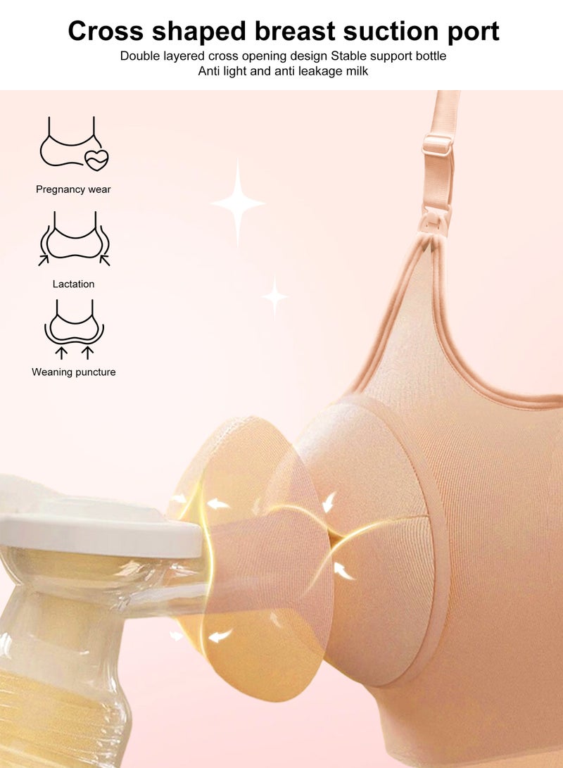 أوربازار 2 قطعة حمالة صدر ضخ حرة اليدين، حمالة صدر قابلة للتعديل لمضخة الثدي وحمالة صدر للرضاعة. - Image 4