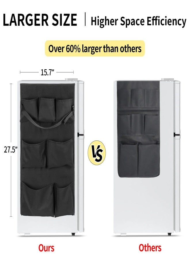 WOMACO Mini Fridge Organizer, Strong Adhesive Dorm Refrigerator Caddy, Heavy Duty College Dorm Fridge Storage Caddy - Apartment, Kitchen and Door Organization (Black, 1 pack) - Image 4
