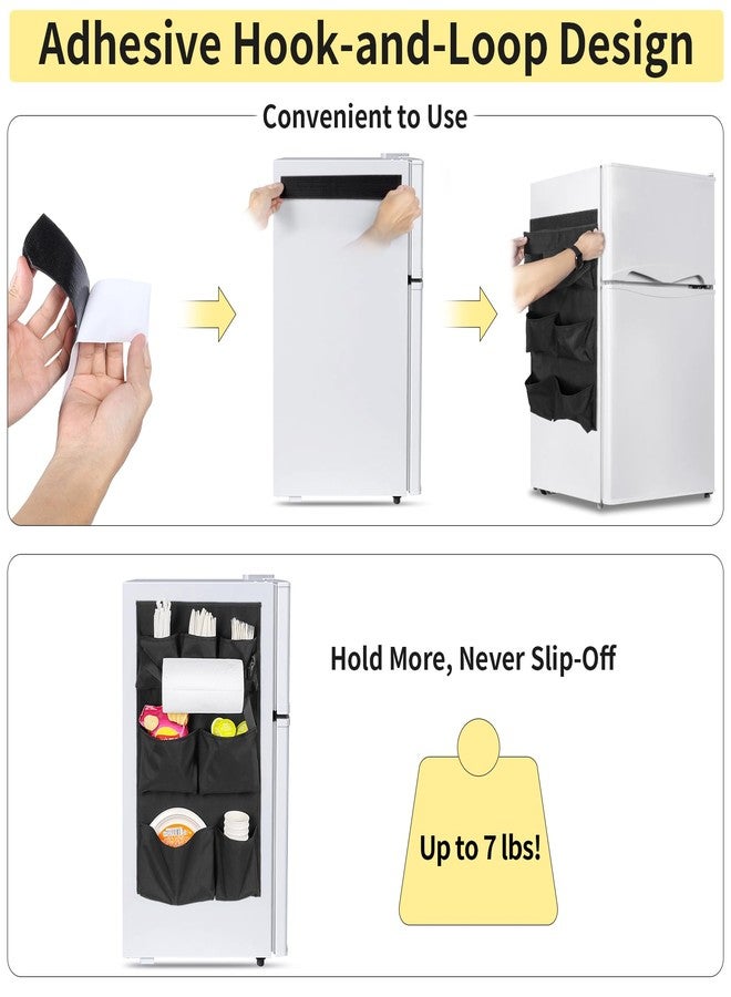 WOMACO Mini Fridge Organizer, Strong Adhesive Dorm Refrigerator Caddy, Heavy Duty College Dorm Fridge Storage Caddy - Apartment, Kitchen and Door Organization (Black, 1 pack) - Image 3