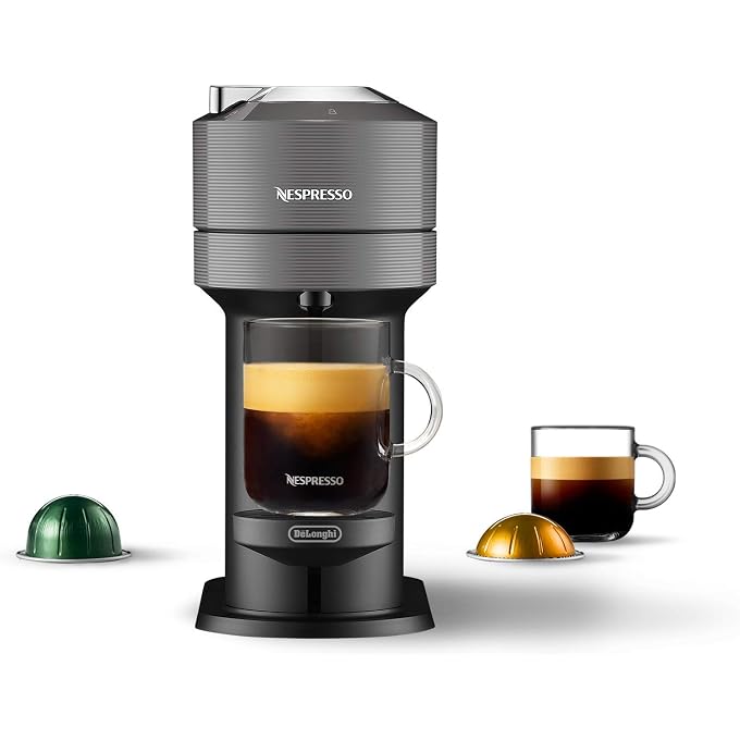 Renewed Nespresso Vertuo Next Coffee and Espresso Machine by De'Longhi, Dark Grey, Compact, One Touch to Brew, Single-Serve Coffee Maker and Espresso Machine (Renewed) - Image 1