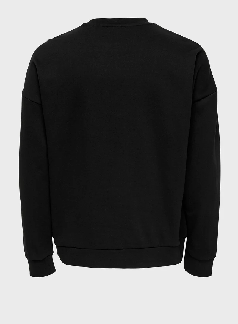 Only & Sons Slogan Relaxed Sweatshirt