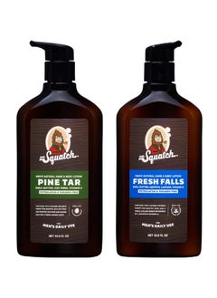 Dr. Squatch Dr. Squatch Men's Natural Lotion Non-Greasy Men's Lotion - 24-hour moisturization hand and body lotion - Made with Shea Butter, Coconut Oil, and Vitamin E - Pine Tar and Fresh Falls (2 Pack)  - Image 1