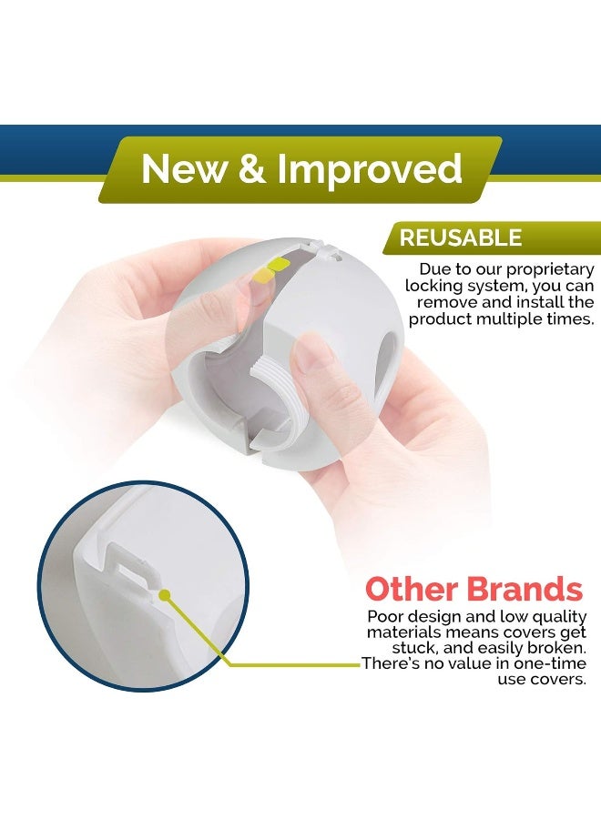 Wappa Baby Child Safety Door Knob Cover (4 Pack) Hard-to-Remove Dual-Lock Door Handle Covers for Kids - Reusable Proof Door Knob Locks - Installs Easily, No Tools Needed (Clear) - Image 4