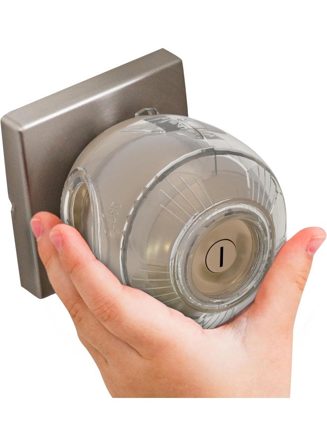 Wappa Baby Child Safety Door Knob Cover (4 Pack) Hard-to-Remove Dual-Lock Door Handle Covers for Kids - Reusable Proof Door Knob Locks - Installs Easily, No Tools Needed (Clear) - Image 1