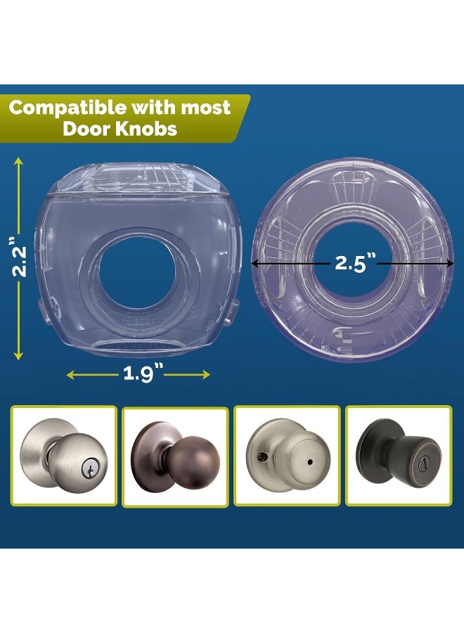 Wappa Baby Child Safety Door Knob Cover (4 Pack) Hard-to-Remove Dual-Lock Door Handle Covers for Kids - Reusable Proof Door Knob Locks - Installs Easily, No Tools Needed (Clear) - Image 5
