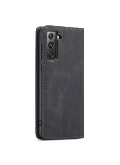 CaseMe CaseMe Samsung Galaxy S21FE Case Wallet, for Samsung Galaxy S21FE Wallet Case Book Folding Flip Folio Case with Magnetic Kickstand Card Slots Protective Cover - Black  - Image 3