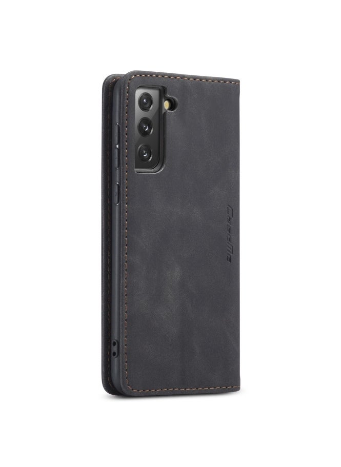 CaseMe CaseMe Samsung Galaxy S21FE Case Wallet, for Samsung Galaxy S21FE Wallet Case Book Folding Flip Folio Case with Magnetic Kickstand Card Slots Protective Cover - Black  - Image 3