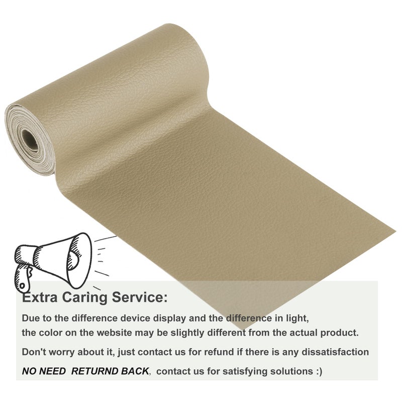 YAFLC Leather Repair Patch for Furniture, 4" x 63" Self Adhesive Leather Repair Kit Vinyl Repair Tape for Car Seat Sofa Jackets Couches Chair Medium Beige - Image 2