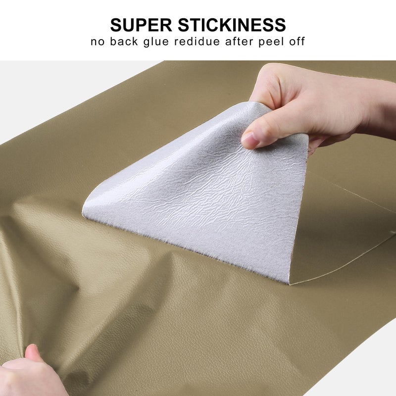 YAFLC Leather Repair Patch for Furniture, 4" x 63" Self Adhesive Leather Repair Kit Vinyl Repair Tape for Car Seat Sofa Jackets Couches Chair Medium Beige - Image 3