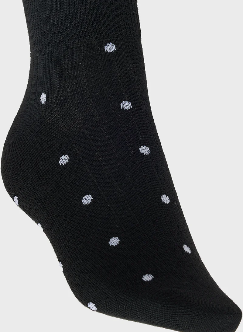 جينجر 3PK Polka Dot Ankle Socks