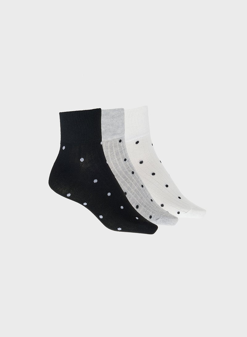Ginger 3PK Polka Dot Ankle Socks - Image 1