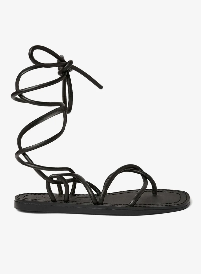 MANGO Tie-Up Strappy Sandals