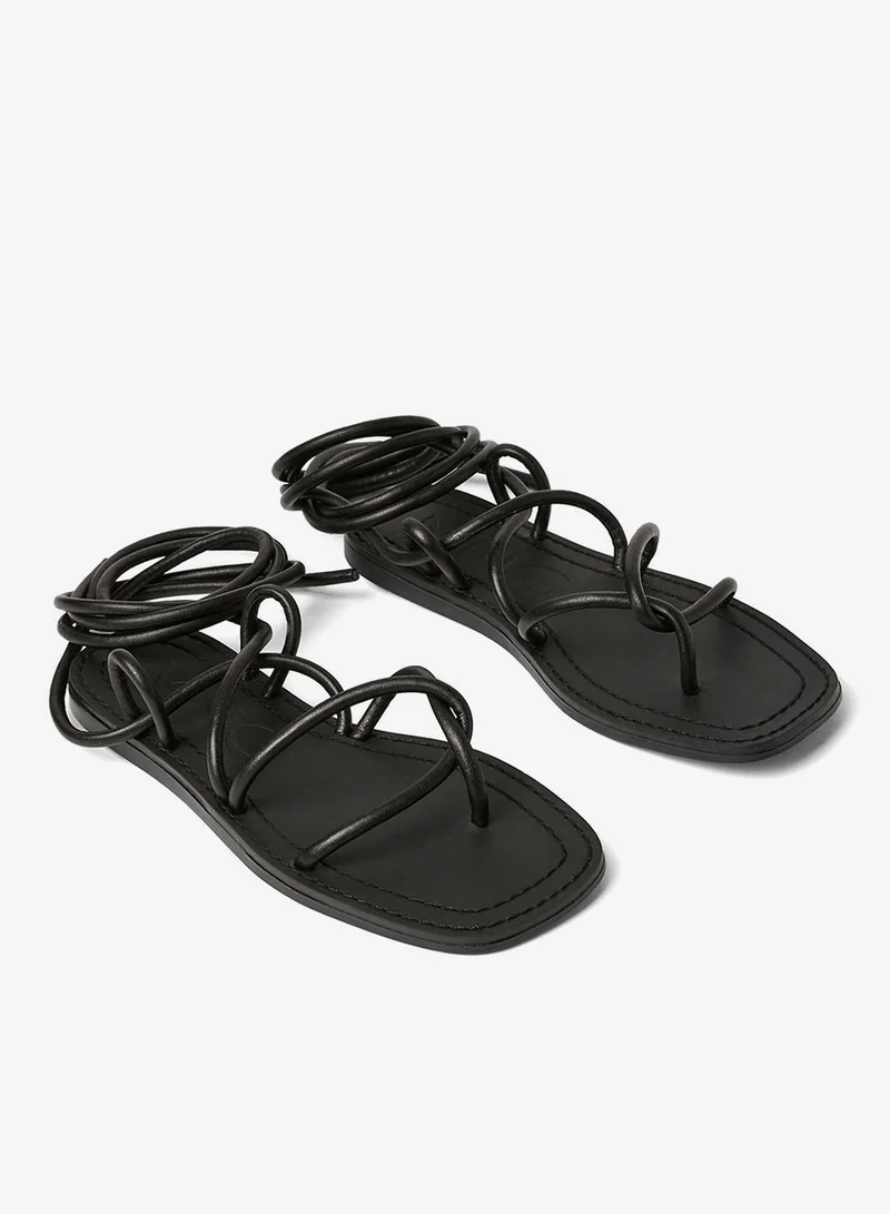 MANGO Tie-Up Strappy Sandals