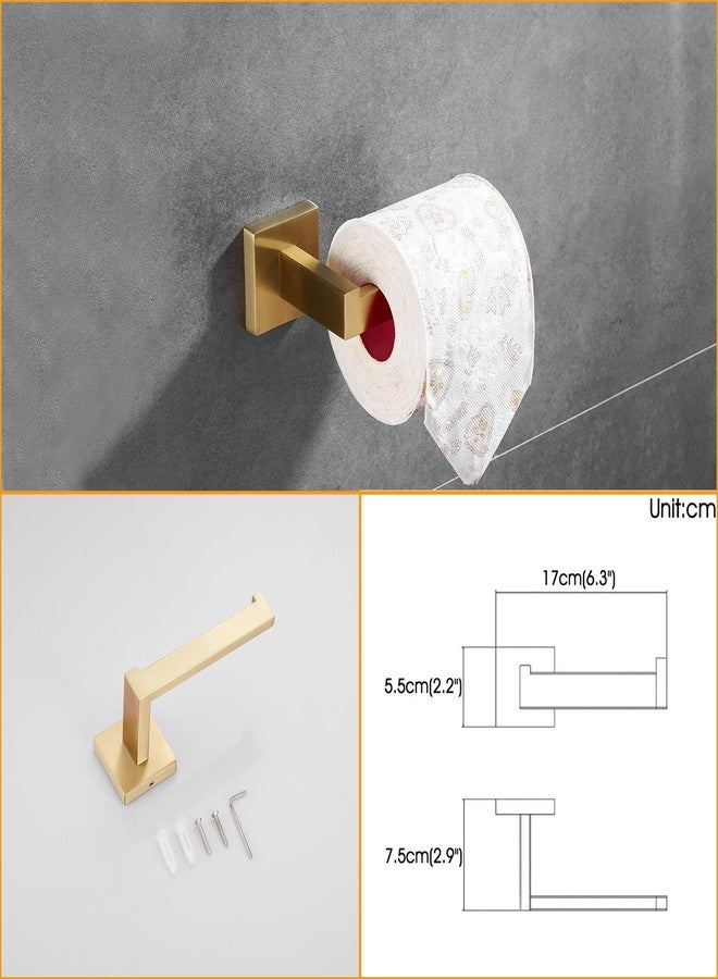 Beelee Gold Bathroom Accessories Set: 3-Piece Hardware Set - Wall Mounted Toilet Paper Holder, Hand Towel Ring/Bar, Towel/Robe Hook, Brushed Gold Finish, BA199SET-3BG1 - Image 3