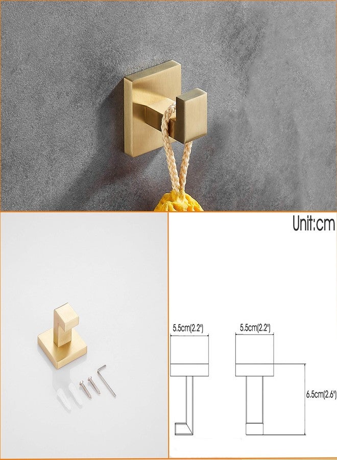 Beelee Gold Bathroom Accessories Set: 3-Piece Hardware Set - Wall Mounted Toilet Paper Holder, Hand Towel Ring/Bar, Towel/Robe Hook, Brushed Gold Finish, BA199SET-3BG1 - Image 4