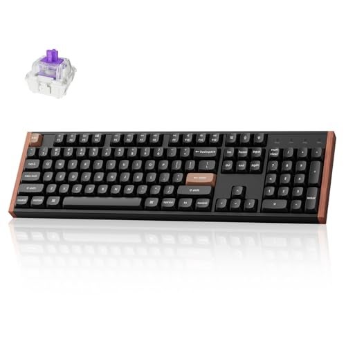 Keychron K10 HE Hall Effect Keyboard Gateron DoubleRail Magnetic Nebula Switch FullSize TriMode Wireless Keyboard with Rapid Trigger Adjustable Actuation RGB Aluminum Wood Frame - Image 1