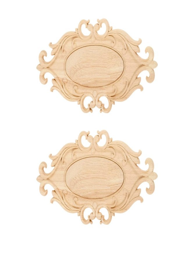 موكسام زخارف خشبية، قطعتان من ملصقات نحت الخشب المنحوتة لتزيين مركز الباب والخزانة والجدار والسقف والخزانة والمدفأة والسلالم والأثاث ومشروع DIY، 26 × 14.5 سم/10.24 بوصة × 5.71 بوصة - Image 1
