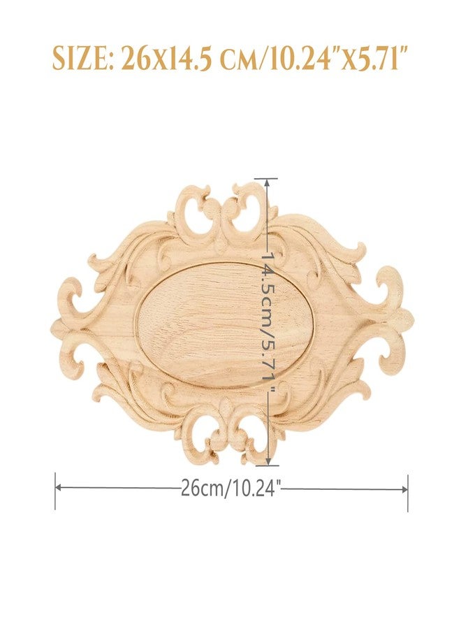 موكسام زخارف خشبية، قطعتان من ملصقات نحت الخشب المنحوتة لتزيين مركز الباب والخزانة والجدار والسقف والخزانة والمدفأة والسلالم والأثاث ومشروع DIY، 26 × 14.5 سم/10.24 بوصة × 5.71 بوصة - Image 2