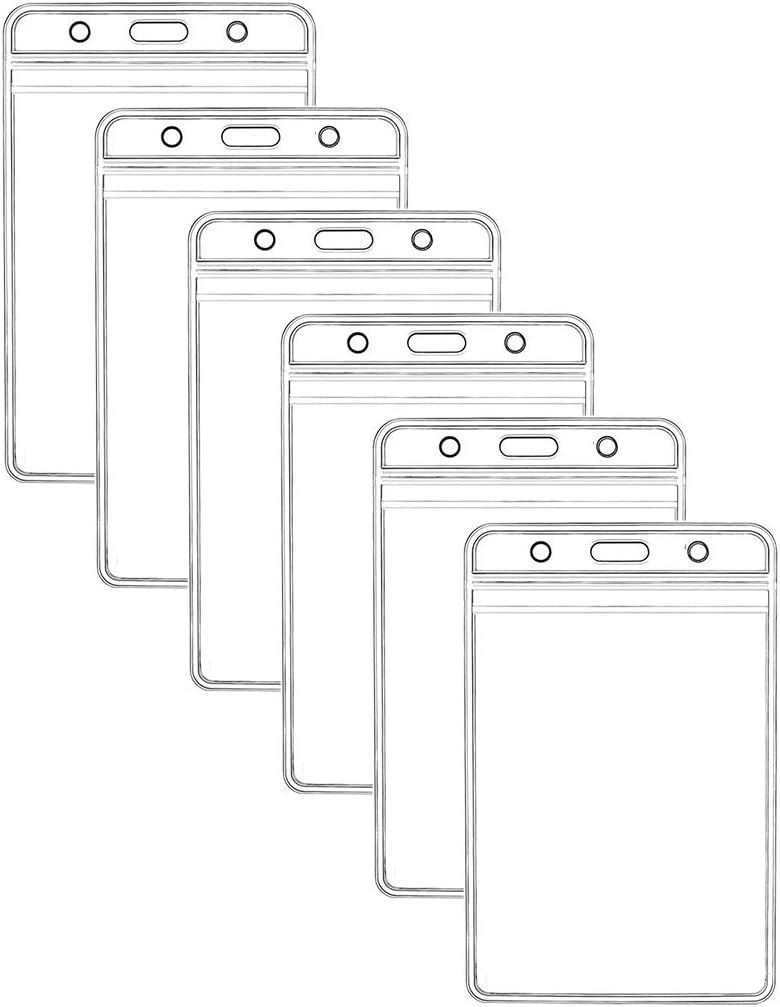 KingSom Vertical ID Badge Holders Sealable Waterproof Clear Plastic Holder, Fits RFID/Proximity/Badge Swipe Cards or Credit Card(400Pcs, Vertical) - Image 1
