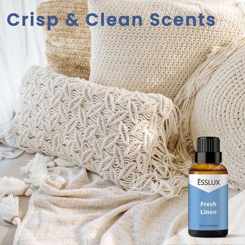 ESSLUX Fresh Linen Fragrance Oil - Aromatherapy Essential Clean Scented Oils for Diffuser, Massage, Soap, Candle Making Scents, Perfume, Home Fragrance, 30 ml - Image 1