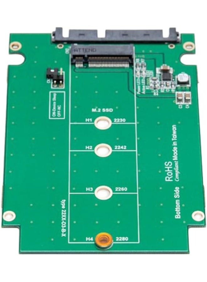 2.5" SATA III to M.2 B-Key SATA SSD Adapter – Aluminum Enclosure for 2230/2242/2260/2280 M.2 SSDs – Model SY-ADA40092  - Image 3
