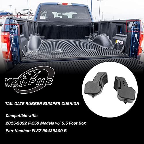 YZQPNB وسادة مطاطية لأسفل الباب YZQPNB متوافقة مع فورد F150 من 2015-2022 مع صندوق بطول 5.5 قدم الجانب الأيسر للسائق والجانب الأيمن للراكب استبدال # FL3Z-99439A00-B FL3Z-99439A00-A - Image 3