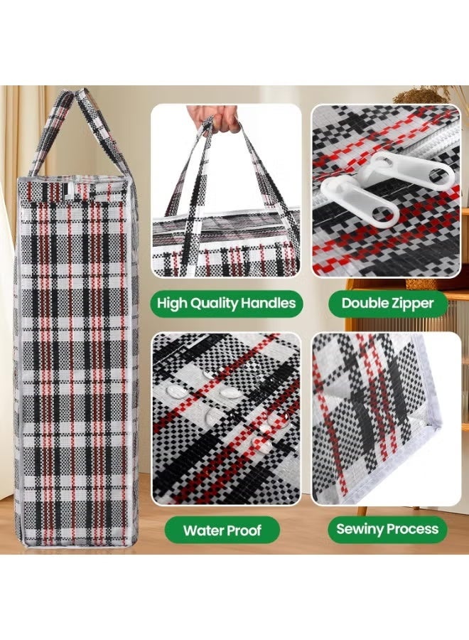 Pack of 4 Strong Storage Laundry Bags – Big Moving/Shopping Bags with Zipper & Handles - Reusable Storage Zip Bag, Extra Large Heavy Duty Nylon Organizer Bags for Quilts Blankets Pillows Cloths - Image 3
