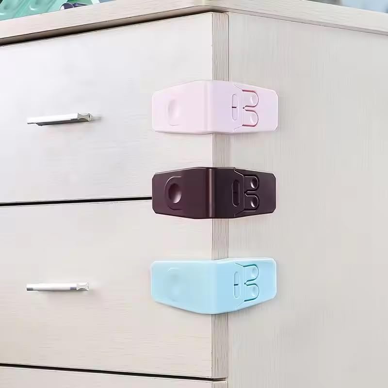 BabyGo Child Proof L Shape Lock for Drawers with Self-Adhesive Tape Baby Protection Safety Lock(Pack of 2)(Multicolor) - Image 5