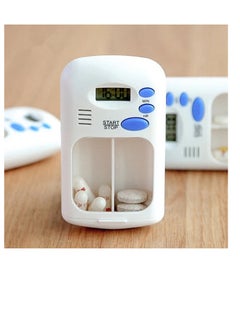 Smart Countdown Reminder Sealed Pill Case Tablet Cell Daily Electronic Medicine Box Container Storage Case 2 Grids
