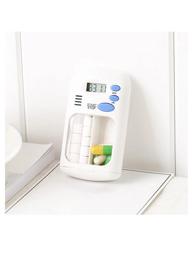 BAIG - Smart Countdown Reminder Sealed Pill Case Tablet Cell Daily Electronic Medicine Box Container Storage Case 2 Grids - Image 1