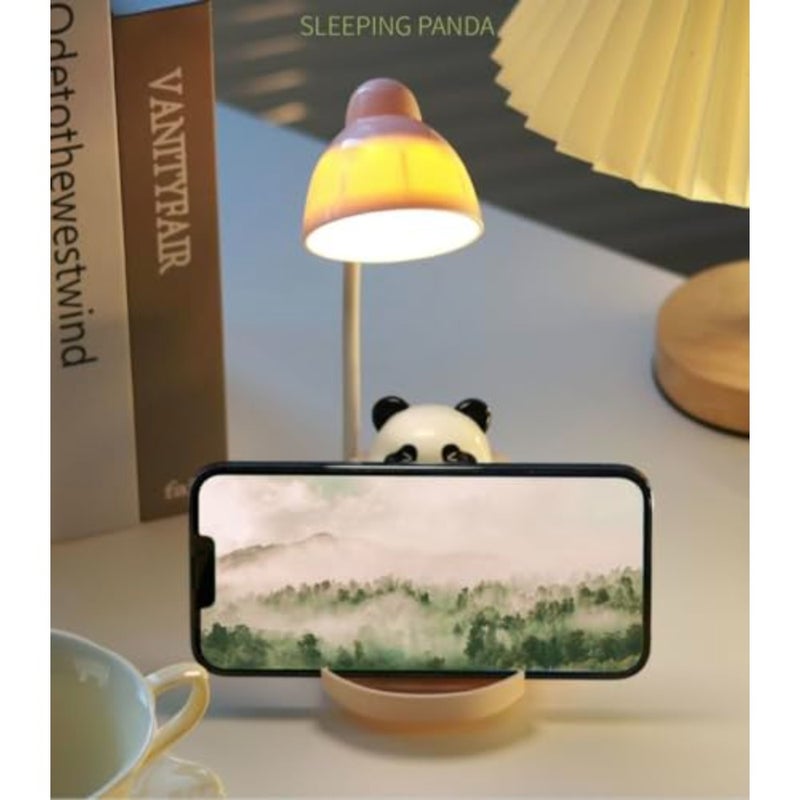 Cute Panda Night Light with Phone Stand and Storage, Rechargeable Bedside Lamp, 3-Level Touch Control Adjustable, LED Desk Lamp with USB for Bedroom Study Room, Boys Girls Gift - Image 5