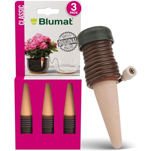 Blumat Classic Plant Watering Stakes - Self-Watering Insert for Indoor and Outdoor Plants - Automatic Slow Release Irrigation System for Potted Plants - Houseplant Care Device (3 Pack) - Image 1