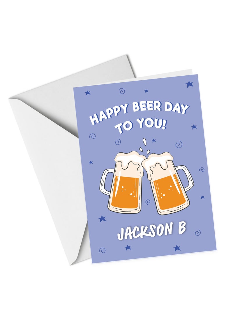 Share the Love A5 Personalised Greeting Card Happy Beer Day to You  - Image 3