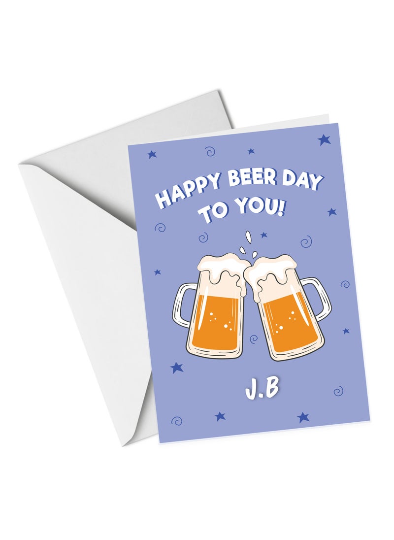 Share the Love A5 Personalised Greeting Card Happy Beer Day to You  - Image 2